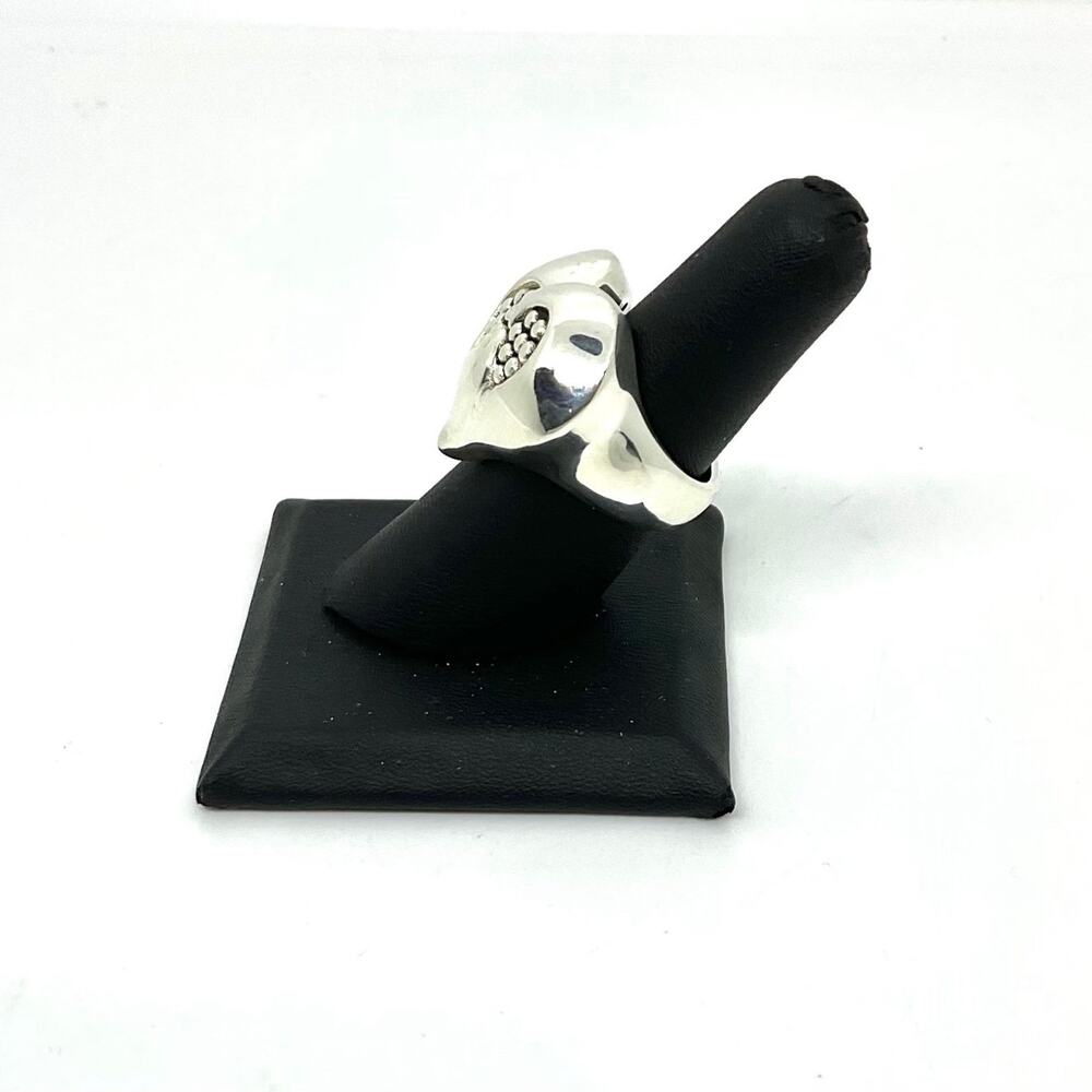 Sterling Silver Jewelry-Large Modernist Puffed Heart Ring (Size 7) - Picture 2 of 7